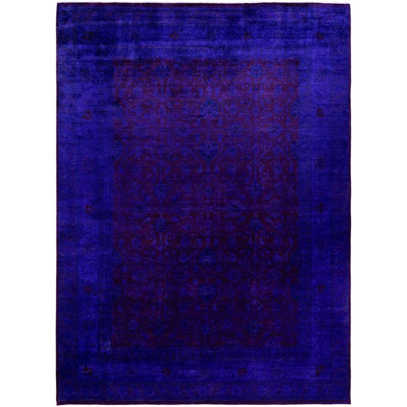 Overdyed One-of-a-Kind Hand-Knotted Area Rug - Purple - 9' 3" x 12' 2"