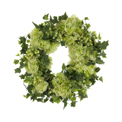 31" Wreath with Hydrangeas and Sedum