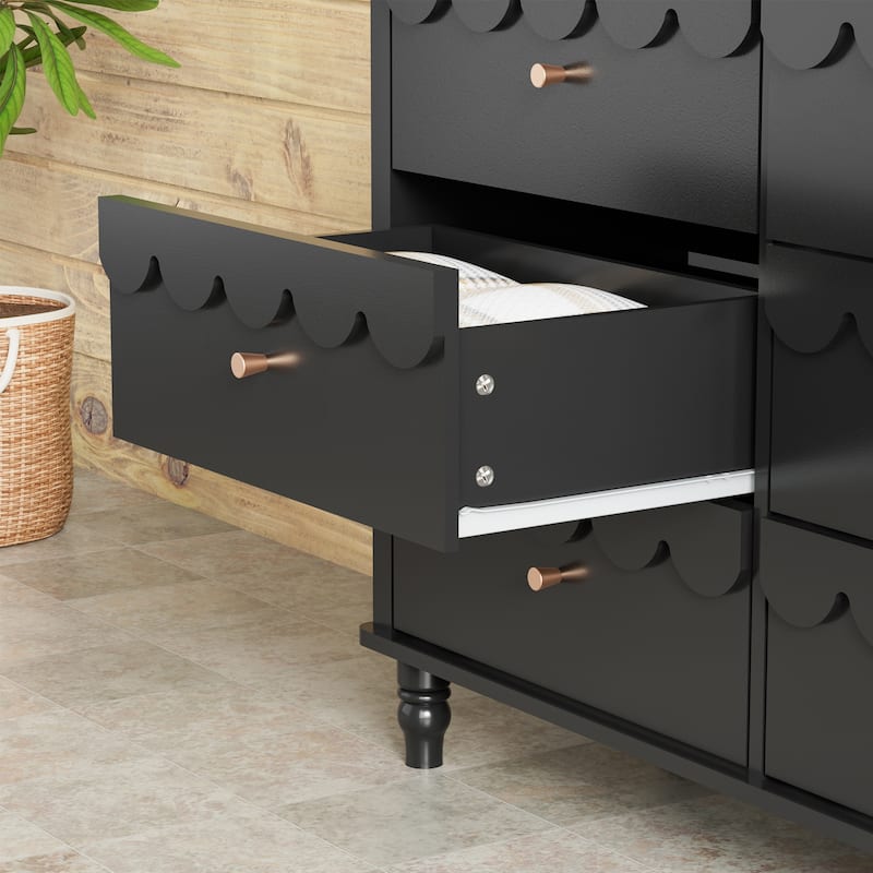 Princess Storage Set 9-Drawer Lace Dresser with Nightstand