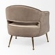 preview thumbnail 14 of 12, Giles Taupe Velvet Wrap w/ Brass Metal Base Accent Chair - 29.5L x 28.7W x 29.5H