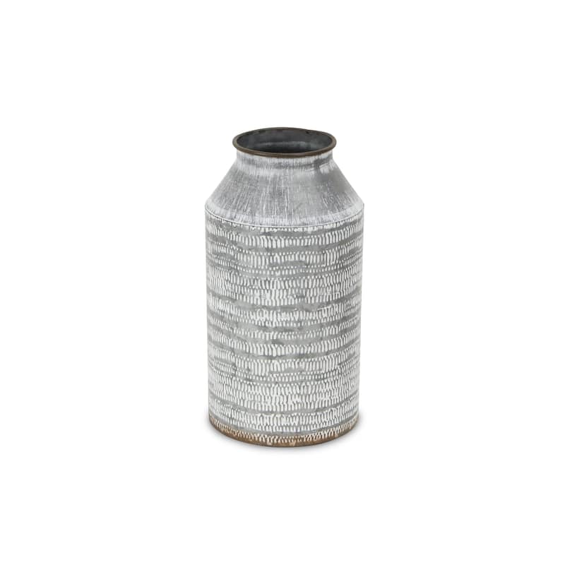 White Washed Galvanized Metal Jug - Small