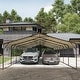 preview thumbnail 14 of 81, Heavy-Duty Metal Carport with Upgraded Galvanized Steel Roof – Ideal Shelter for Cars, Boats, and Tractors