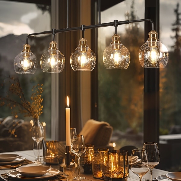 Black linear farmhouse chandelier shop