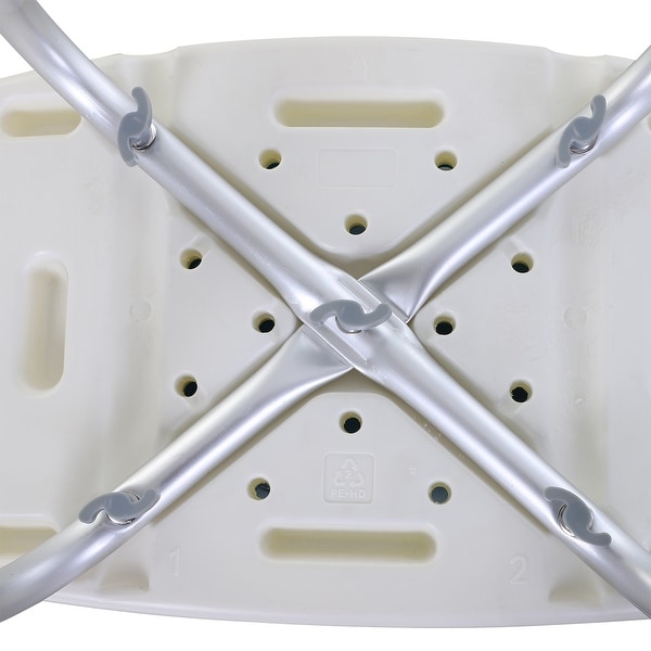 Homcom 6 Level Adjustable Curved Bath Stool Spa Shower Chair Non
