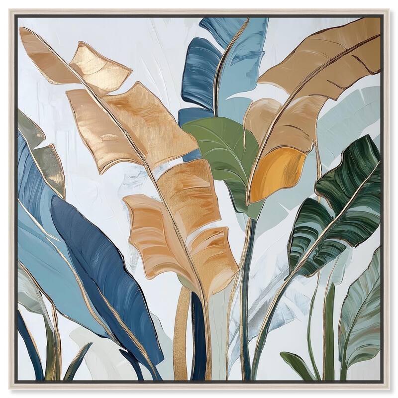 Paradise Fronds I Canvas by Art Remedy - 12" x 12" - Silver