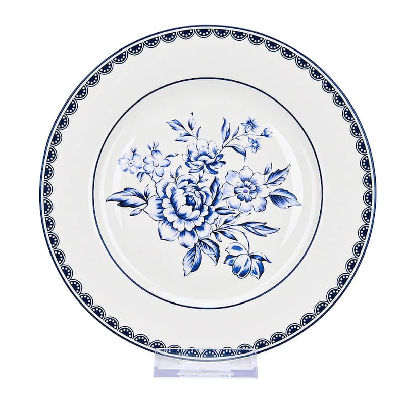STP Goods Vintage Blue Bone China Dessert Plate Set of 4 - 7.5"