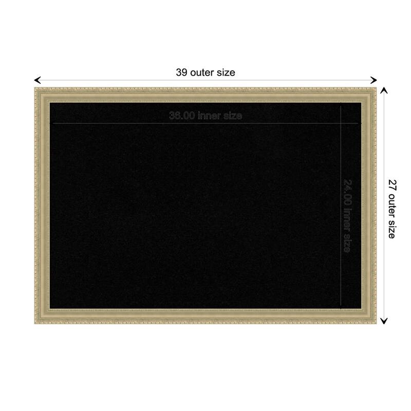Champagne Teardrop Wood Framed Black Corkboard Bulletin Board - Board Size 36x24