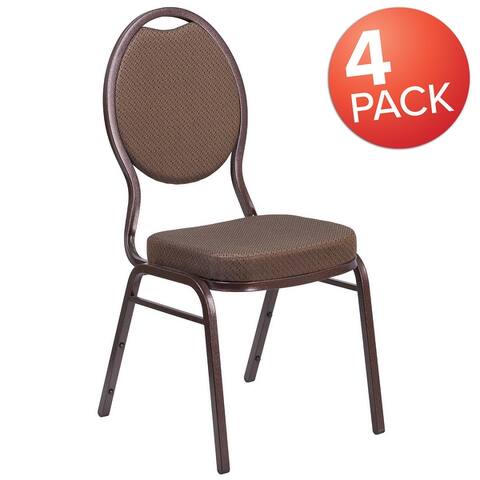 4 Pack Teardrop Back Stacking Banquet Chair