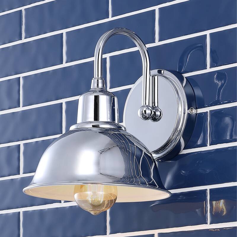 Frisco Farmhouse Industrial Iron LED Vanity, Chrome by JONATHAN Y