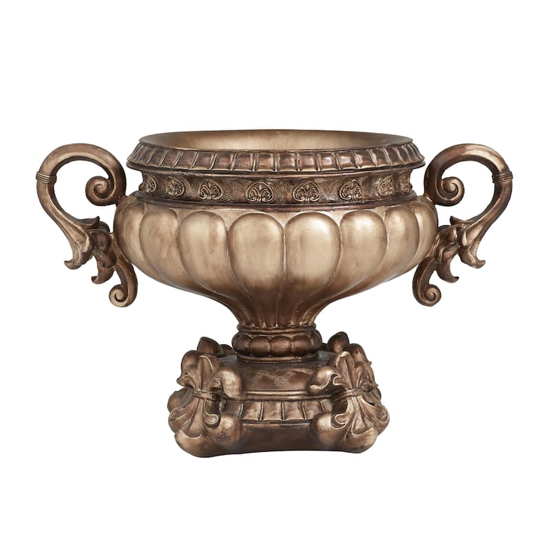 Polystone Ornate Decorative Bowl - Bronze - Roche River Decor