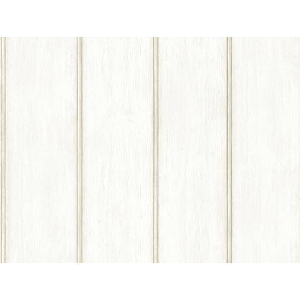 Zio and Sons Upstate Beardboard Aged White Wood Wallpaper