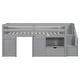preview thumbnail 8 of 9, Gray Twin Size Solid Wood Low Loft Bed with Stairs