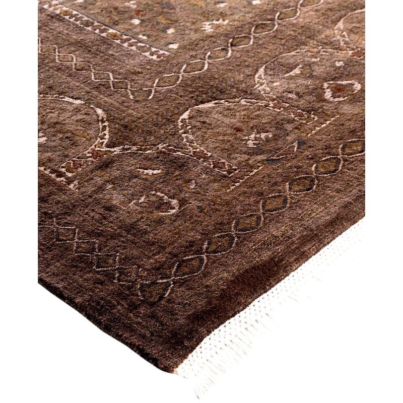 Overdyed One-of-a-Kind Hand-Knotted Area Rug - Brown - 9' 0" x 12' 3"
