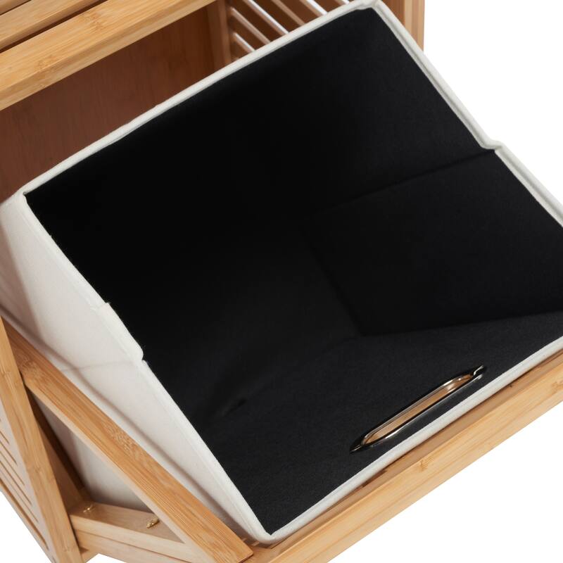 SAFAVIEH Hsuan Laundry Basket with Shelves - 16" W x 12" D x 37" H - 16Wx12Dx37H