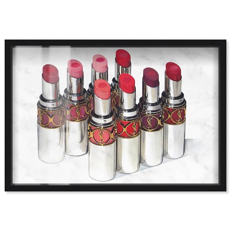 Doll Memories - Lipsticks 22 Shadowbox by Art Remedy - Black - 30" x 20"