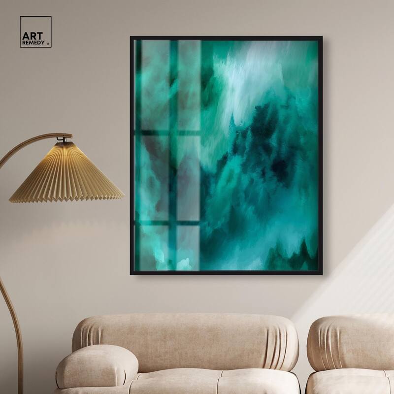Textured Teal I Shadowbox by Art Remedy