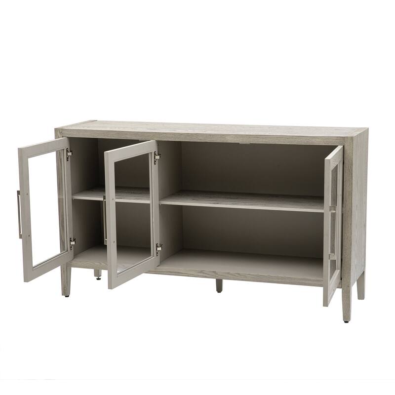 34" Tall MDF 3-door Accent Cabinet with Adjustable Shelf