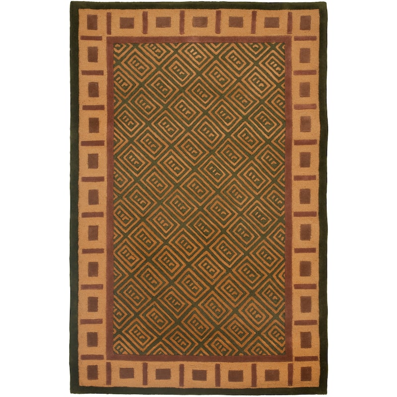 SAFAVIEH Handmade Soho Kierra N.Z. Wool Rug - 5' x 8' - Olive - Runner/Rectangle
