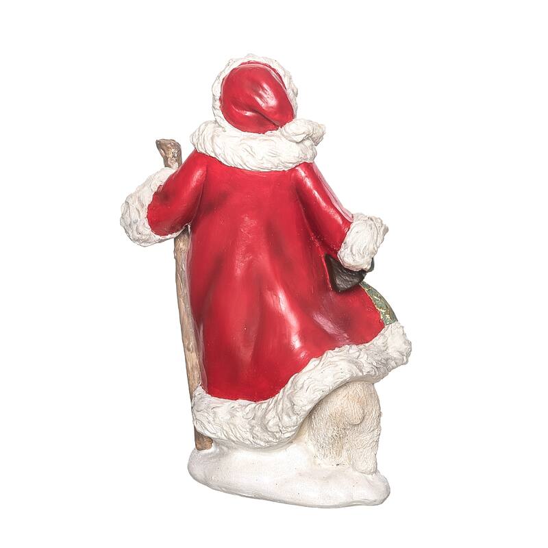 Transpac Resin 9.5 in. Multicolor Christmas Gilded Accent Santa Figurine