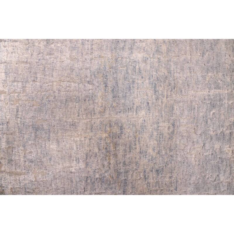 ECARPETGALLERY Hand-knotted Legacy Light Denim Blue Silk, Wool Rug - 3'11 x 10'2