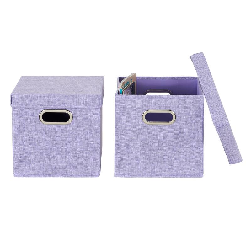 Household Essentials Storage Bins with Lids and Chromed Grommet Handles