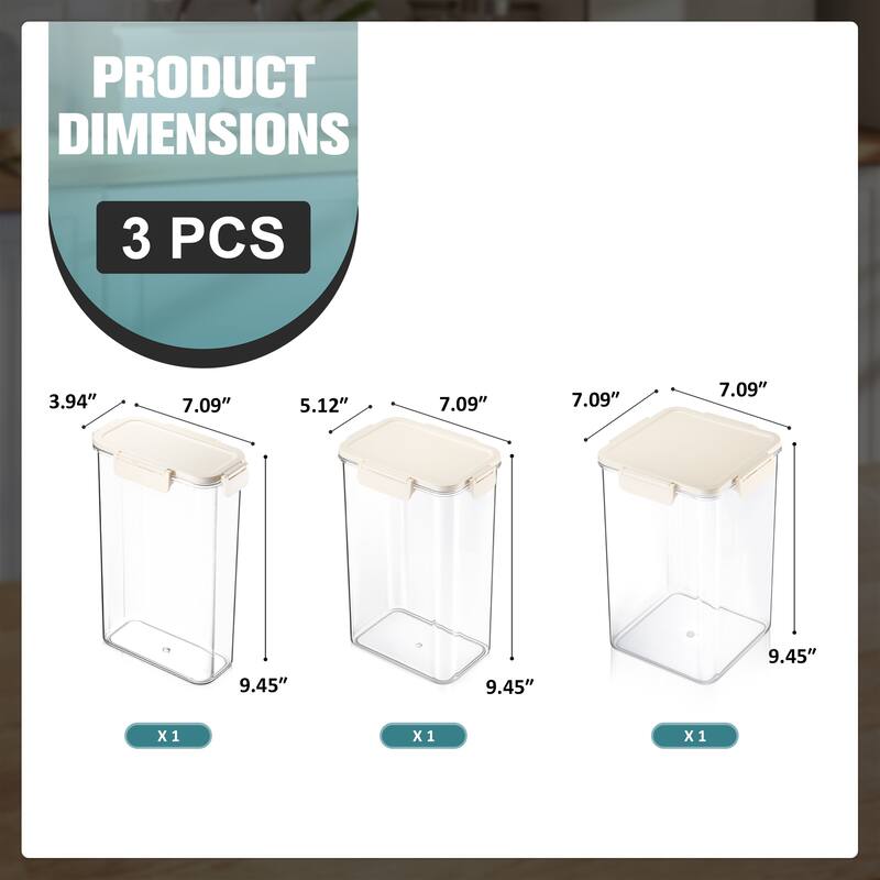 Sorbus Airtight Food Storage Container Set, Stackable Clear Pantry Canisters with Lids