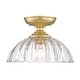 preview thumbnail 1 of 3, Golden Lighting Audra 1-light 12in Semi-Flush Mount in Brushed Champagne Brass