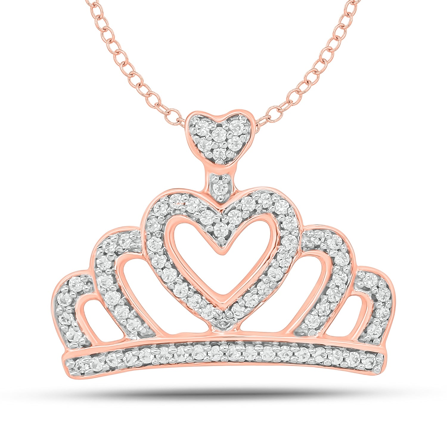 Rose gold crown necklace clearance