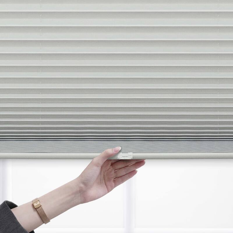64-inch Silver Grey Light-filtering Pleated Shade