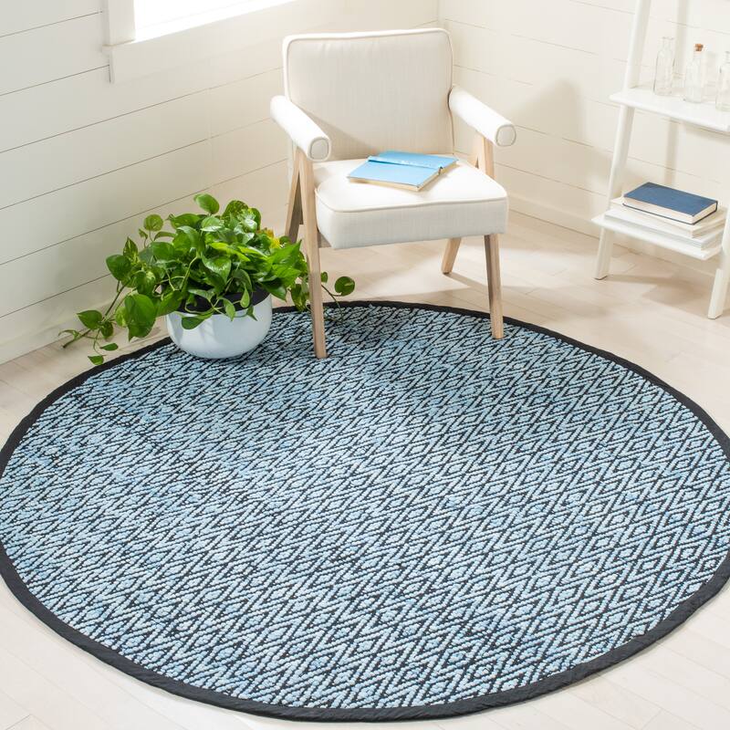 SAFAVIEH Handmade Montauk Siubhan Cotton Rug - 6' Round - Green/Black