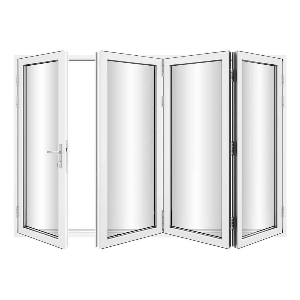 KaMic 120" x 96" 4-Panel Aluminum Patio Folding Door Left to Right-Outswing