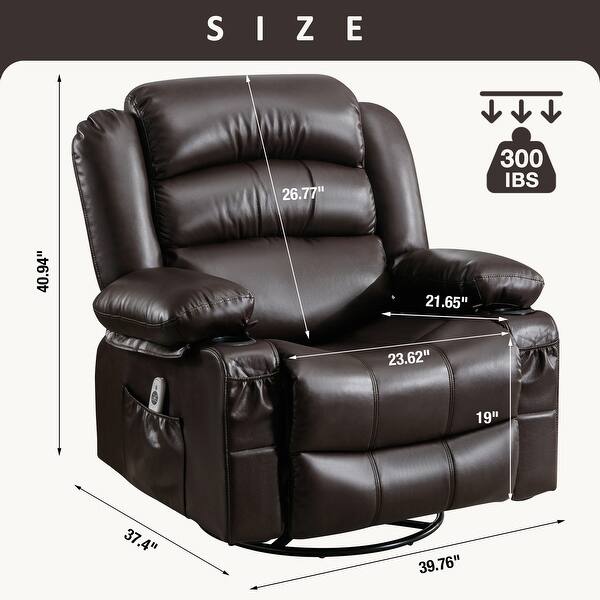dimension image slide 0 of 2, Manual Recliner Chair Leisure Chair Lounge Chair Armchair with Footrest Support and Heating Accent Chair Lounge Chair