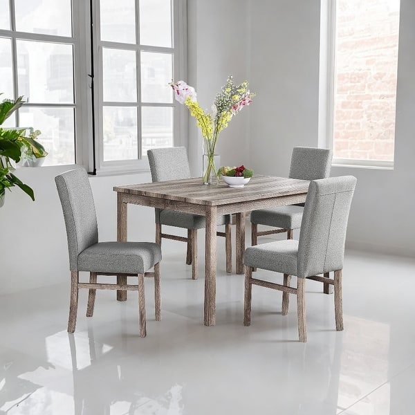 5 Piece Modern Small Space Dining Table Set with 1 Table and 4