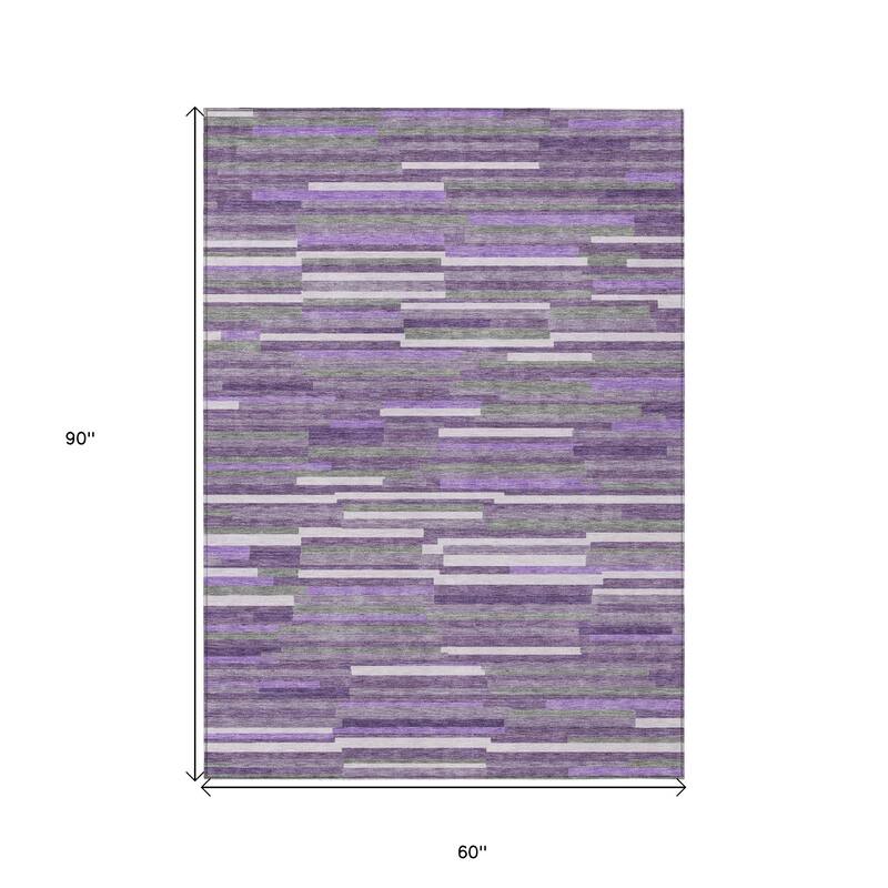 HomeRoots Striped Transitional Rectangle Outdoor Rug