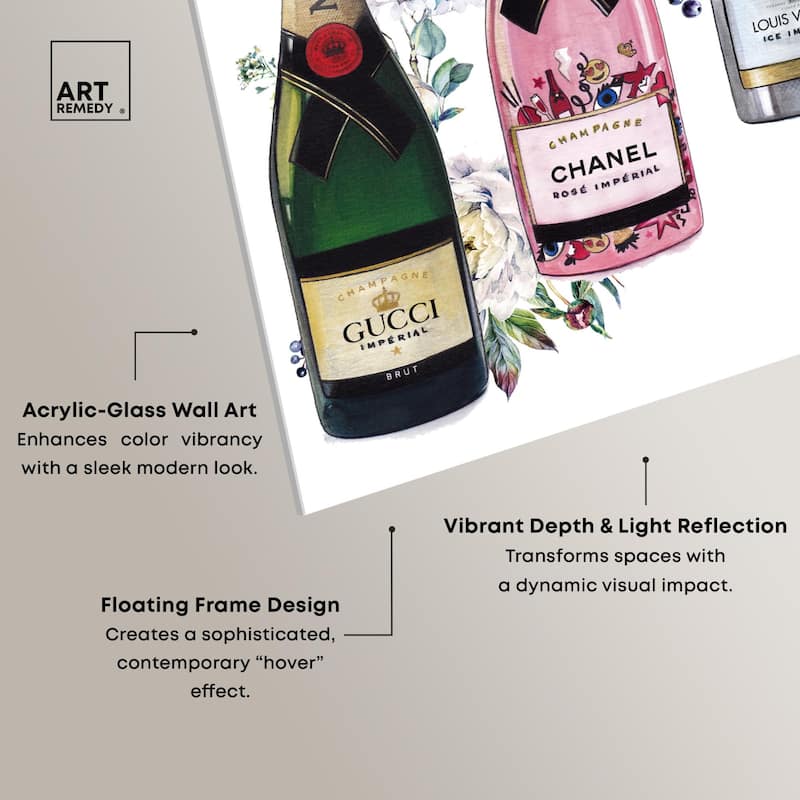 Doll Memories - Champagne Floral Acrylic by Art Remedy, Ready to Hang