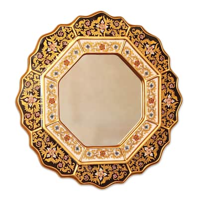 NOVICA Handmade Black Star Mirror (Peru)