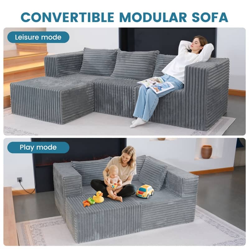 Cloud Sectional Couch with Chaise, L Shaped Modern Modular Sofa