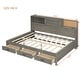 preview thumbnail 4 of 15, Full Size Platform Daybed Frame Storage Bed Relaxation Daybed Multifunctional Daybed with Center Legs & Slat Support - Grey