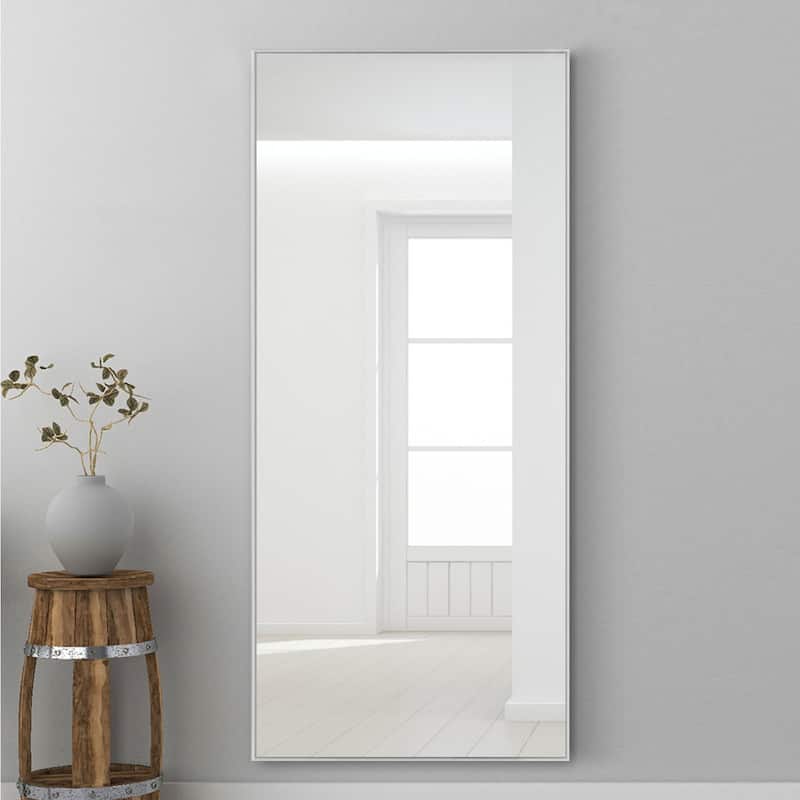 Modern Aluminum Alloy Thin Framed Full Length Floor Mirror