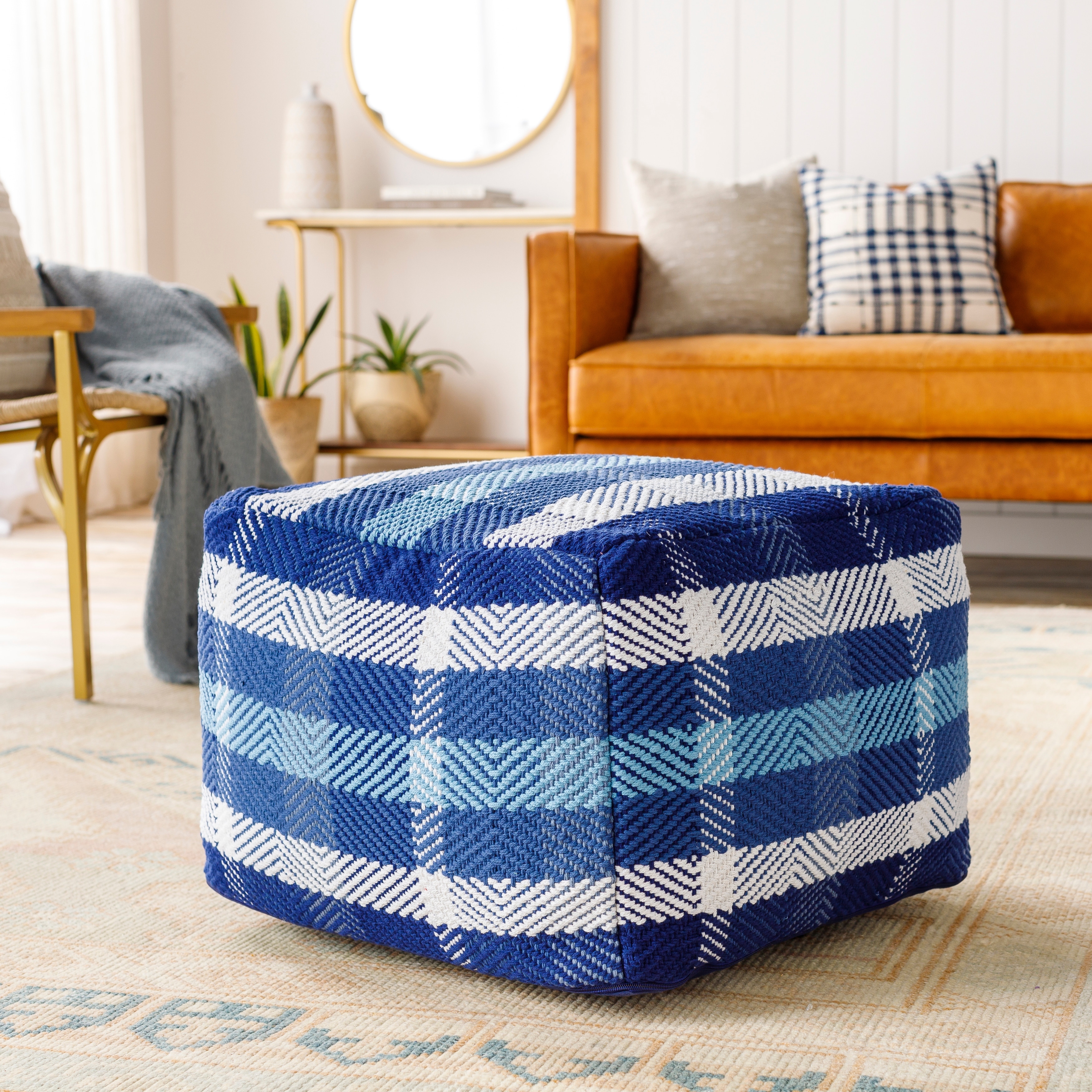 Plaid ottoman store