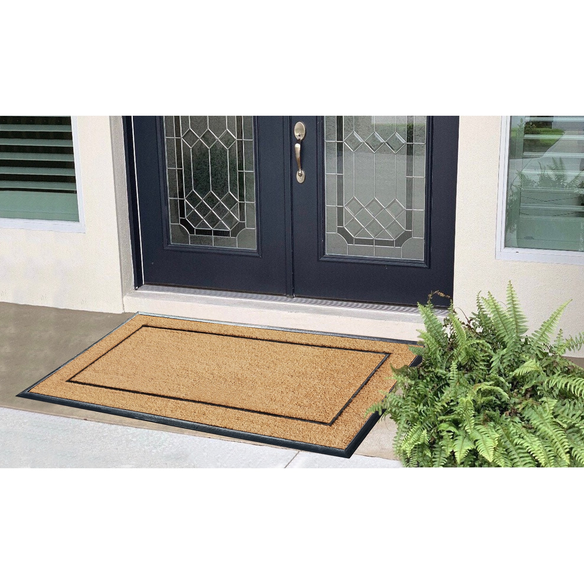 A1HC Natural Coir & Rubber Hand Flocked Large Monogrammed Door Mat 30x60  Inches Thick Durable Doormats for Entrance Heavy Duty, Thin Profile Front  Door Mat, Long Lasting Front Door Entry Doormats 