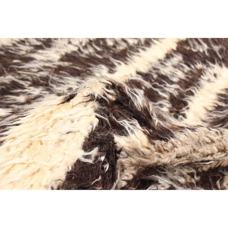 ECARPETGALLERY Braid weave Sienna Dark Brown Wool Rug - 5'3 x 7'10