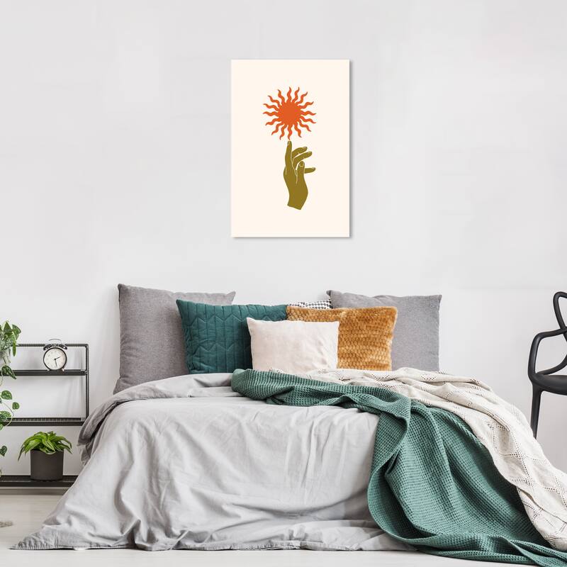 Wynwood Studio Canvas Spiritual and Religious Sun Power Plain Orange Modern & Contemporary Wall Art Canvas Print - 24 x 16