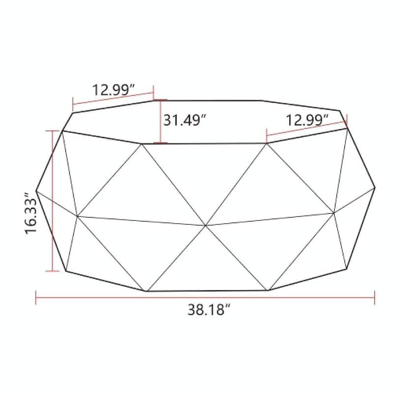 38" Retro Style Coffee Table with Unique Embossed Pattern Design