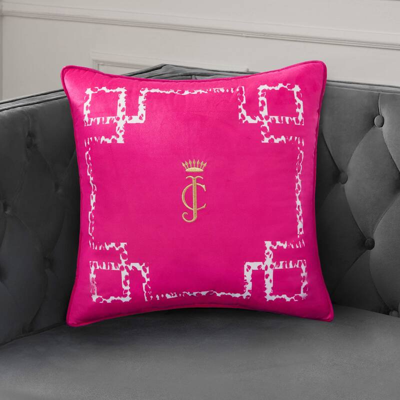 Juicy Couture Velvet Lattice Pillow 20" x 20", Black