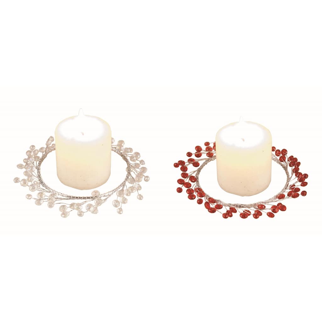 Transpac Acrylic Candle Ring Set of 2 Christmas Home Decorations