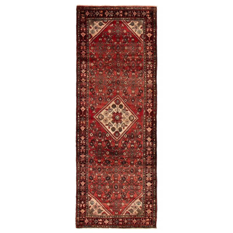 ECARPETGALLERY Hand-knotted Andelz Red Wool Rug - 3'8 x 10'2 - Red - 3'8 x 10'2