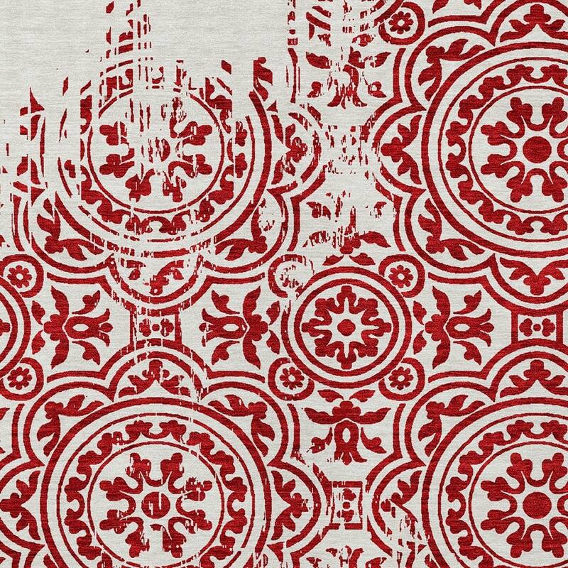 HomeRoots Medallion Transitional Rectangle Outdoor Rug
