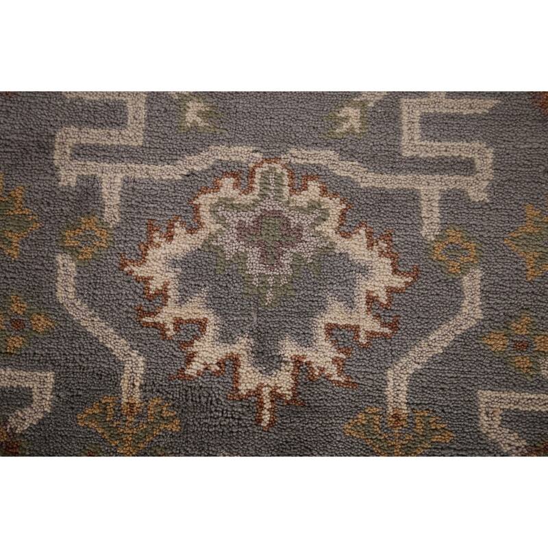 Gray Oushak Indian Accent Rug Hand-Knotted Wool Carpet - 3'1"x 5'4"