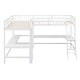 preview thumbnail 16 of 22, Wood Twin Size L-Shaped Loft Bed with Ladder and 2 Built-in L-Shaped Desks, Gray